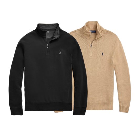 Mix 10x Pièces Ralph Lauren Sweatshirt 1/4 Zippé Premium